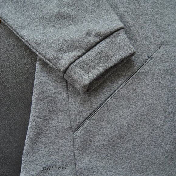 Large Gray Nike Hoodie w/ White Front Logo - Picture 3 of 6